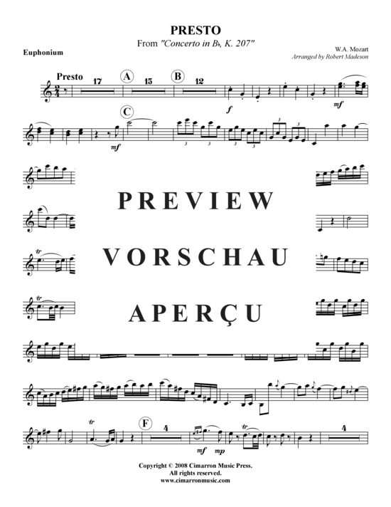 gallery: Presto aus Concerto in B , , (Bariton/Pos + Klavier)
