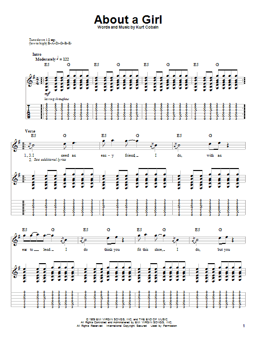 Produktgalerie: Seite 1 von 1 About A Girl, Nirvana, Gitarre