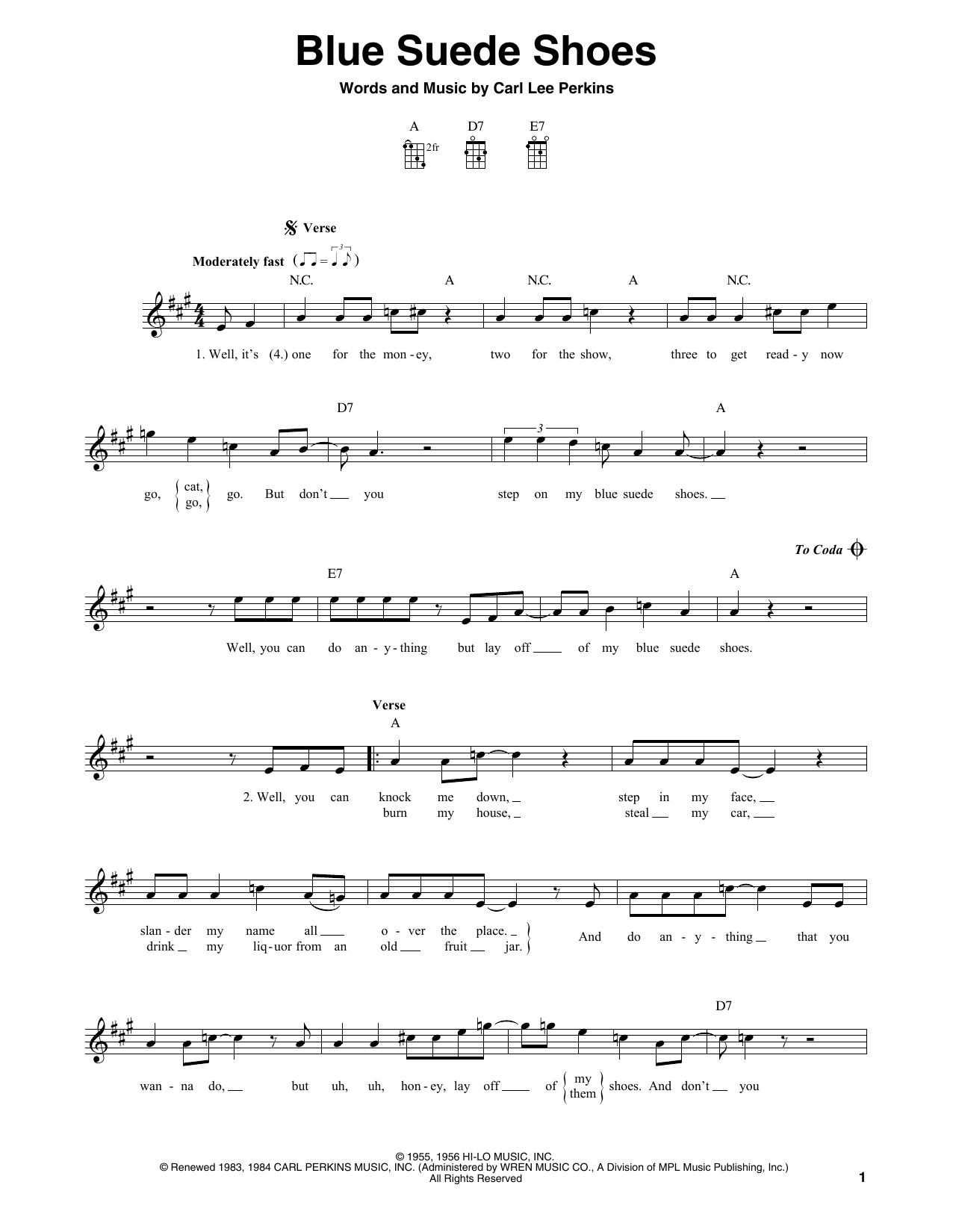 Produktgalerie: Seite 1 von 1 Blue Suede Shoes, Carl Perkins