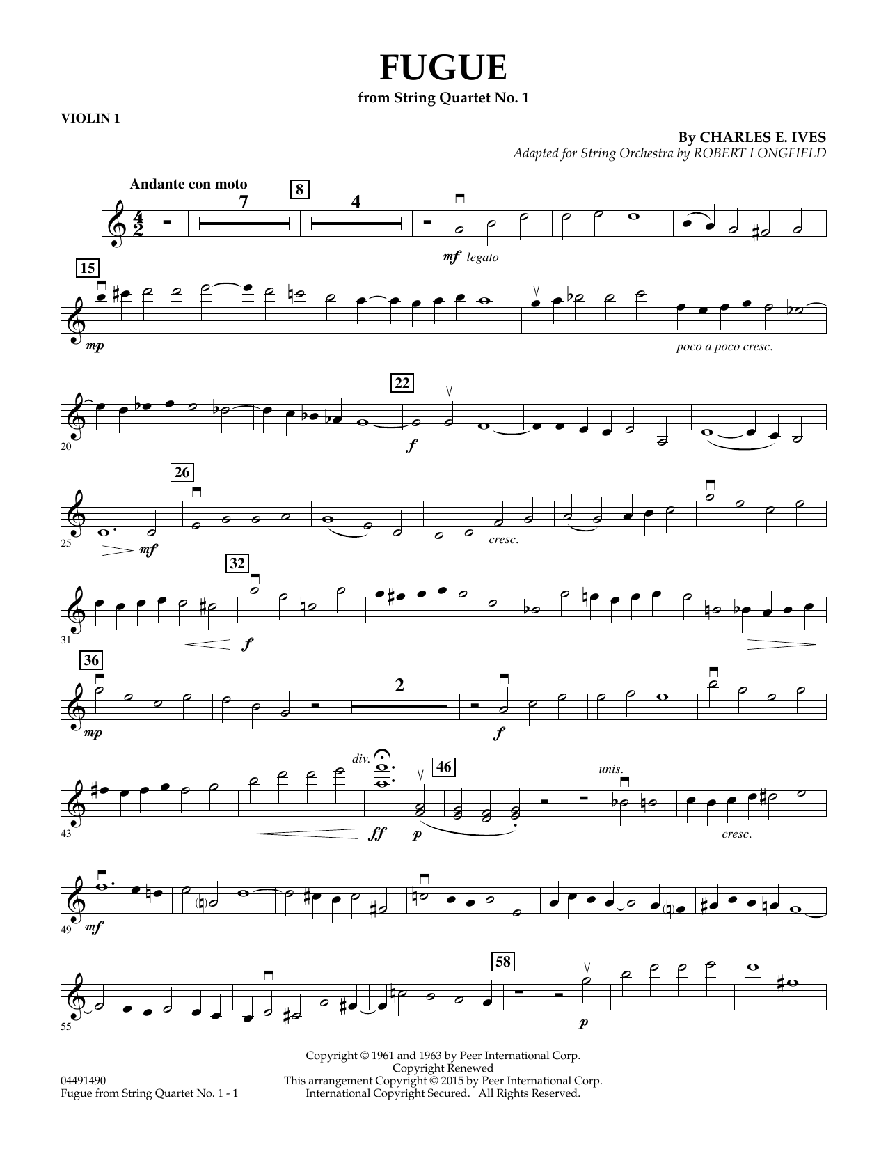 Produktbild zu: Fugue from String Quartet No. 1 - Violin 1