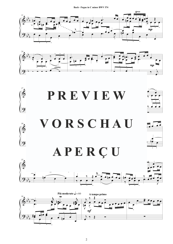 Product gallery: Page 3 of 9 Fuge in C-Moll BWV 574, , Solo Piano