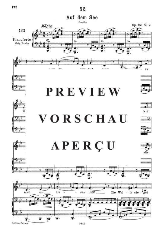 Product gallery: Page 2 of 5 Auf dem See D.543, , Low Voice and Piano