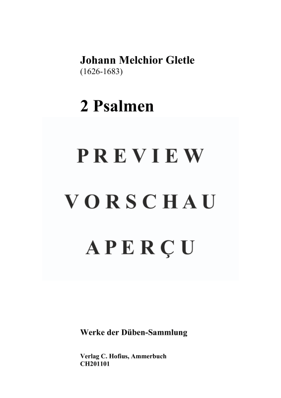 gallery: 2 Psalmen (Psalm 109: Dixit Dominus / Psalm 110: Confitebor tibi), , (Gemischtes Ensemble 5 Vokalstimmen, 2 Violinen, 2 Violen, Violone und BC)