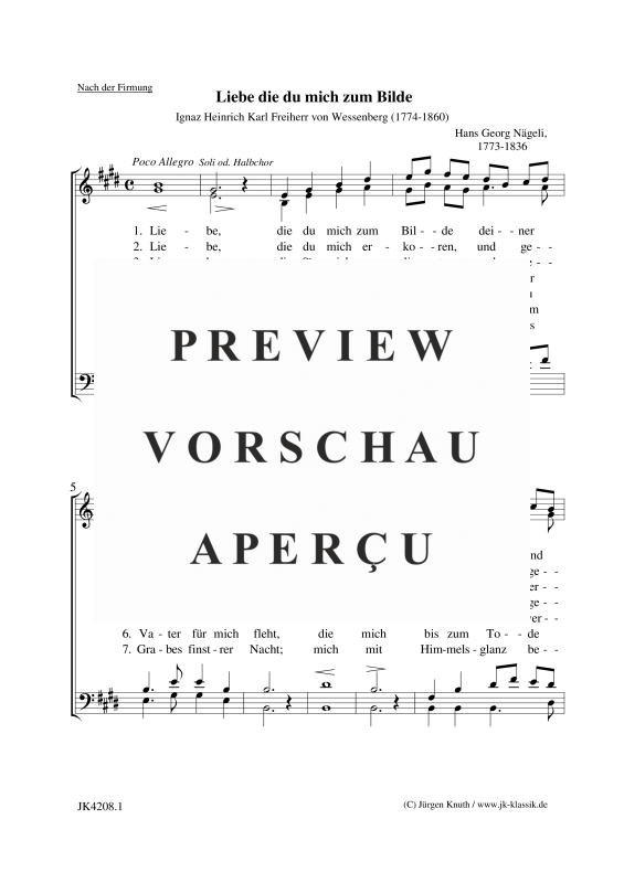 Liebe die du mich zum Bilde