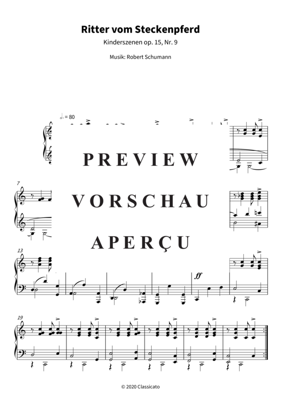 Product gallery: Page 4 of 4 Ritter vom Steckenpferd - Kinderszenen op. 15, Nr. 9 , , Piano Solo