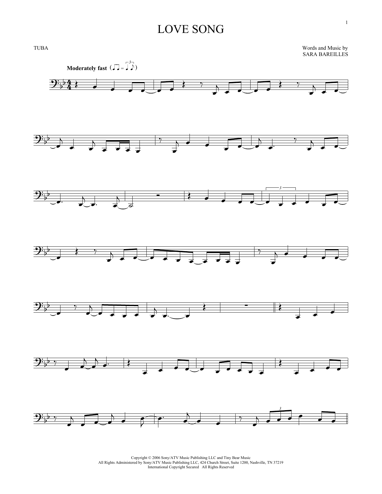Product gallery: Page 1 of 1 Love Song, Sara Bareilles