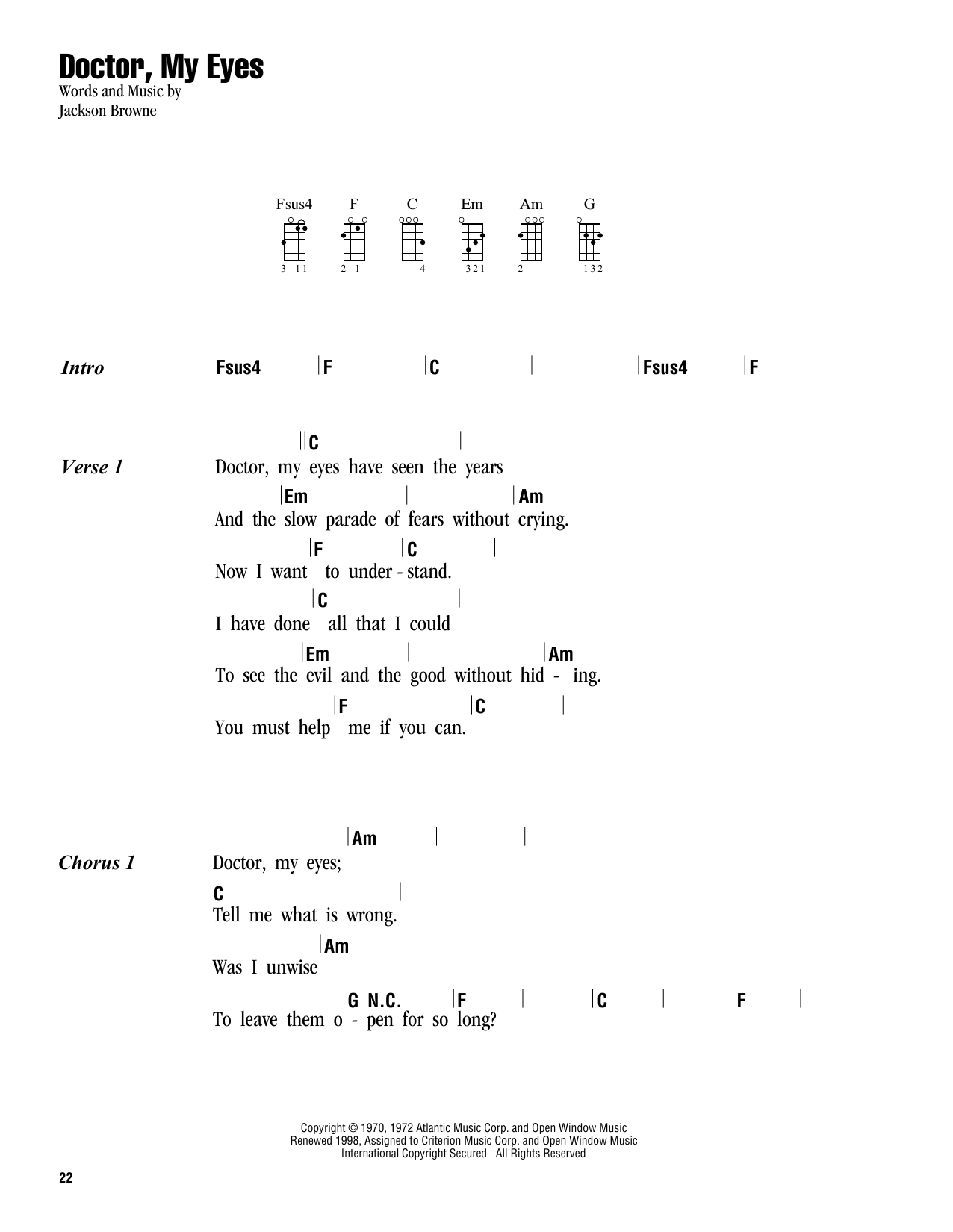 Product gallery: Page 1 of 1 Doctor, My Eyes, Jackson Browne