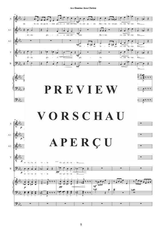 Produktgalerie: Seite 6 von 11 Ave Domine Jesu Christe, , Gemischter Chor SAATB und Orgel