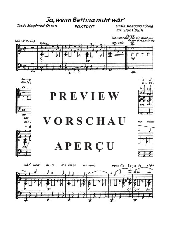 Product gallery: Page 4 of 4 Ja, wenn Bettina nicht wär , , (Piano solo with underlaid text)