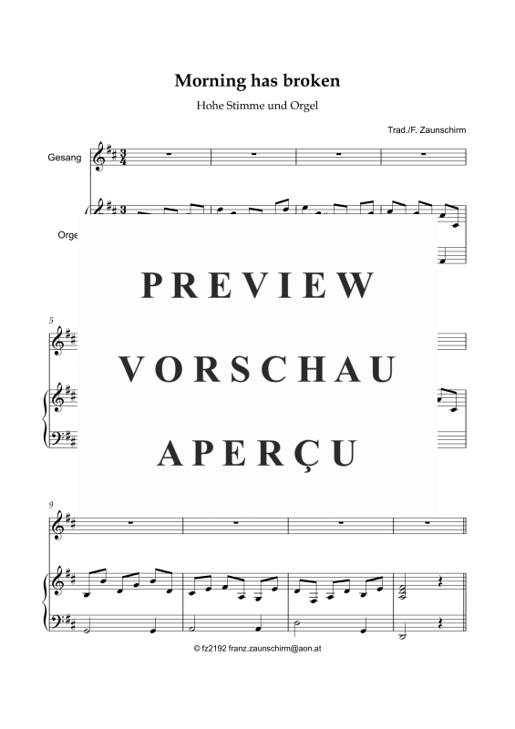 gallery: Morning has broken, , Voice High and Organ