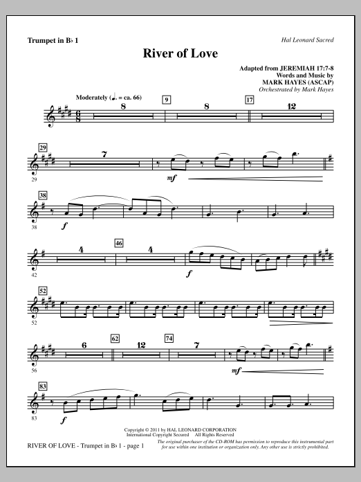 Produktbild zu: River Of Love - Bb Trumpet 1