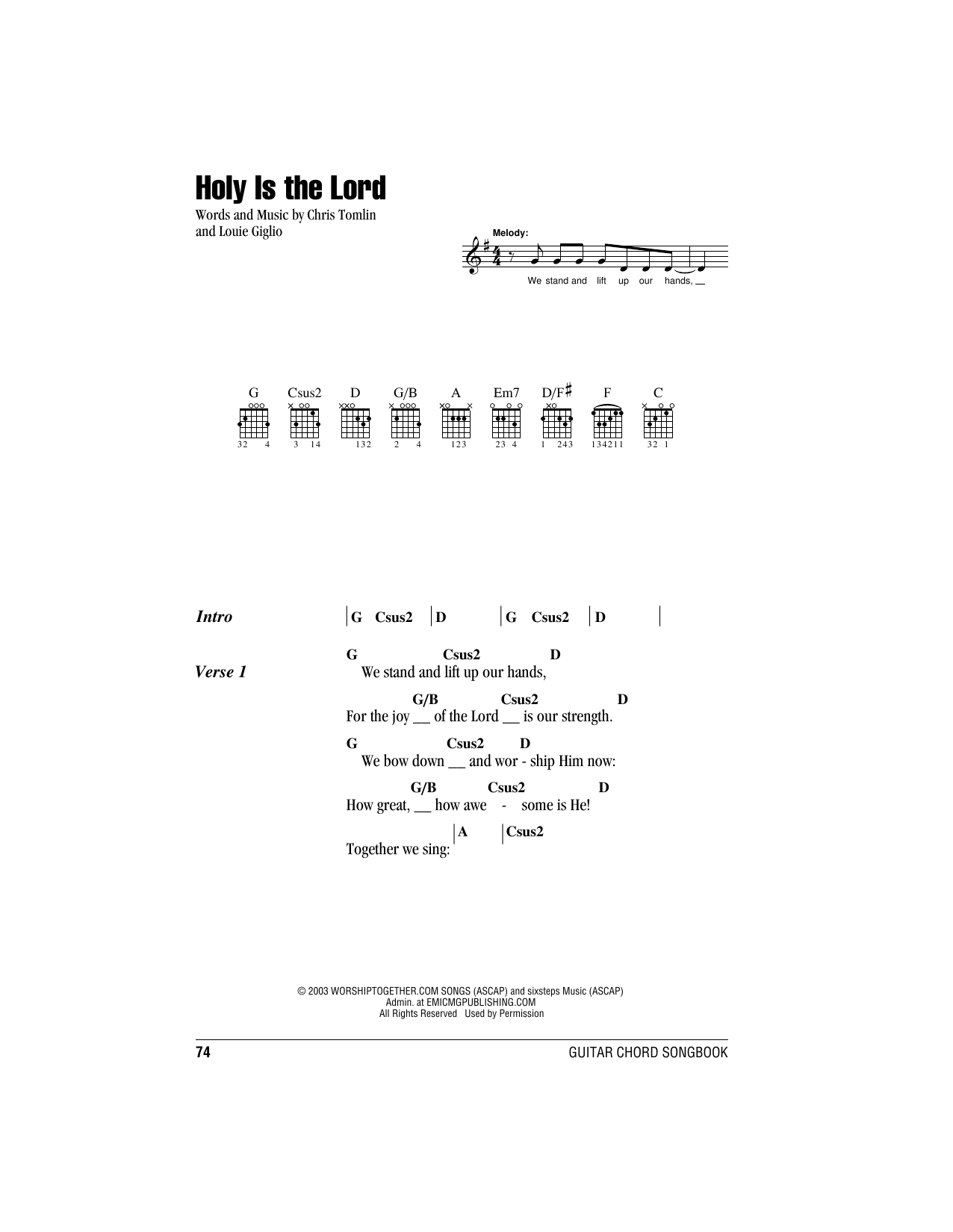 Produktgalerie: Seite 1 von 1 Holy Is The Lord, Chris Tomlin, Gitarre