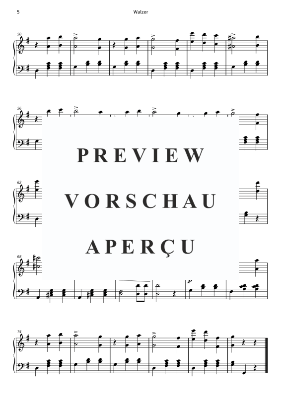 Produktgalerie: Seite 7 von 7 Walzer - Nr. 6 aus den Neun Tänzen für Klavier, , Klavier Solo