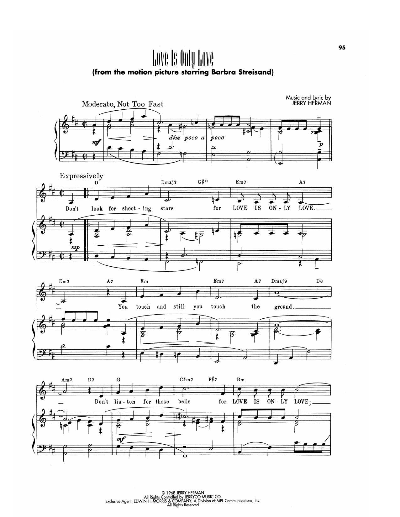 Produktgalerie: Seite 1 von 1 Love Is Only Love (from Mame), Jerry Herman, Gesang, Gitarre, Klavier