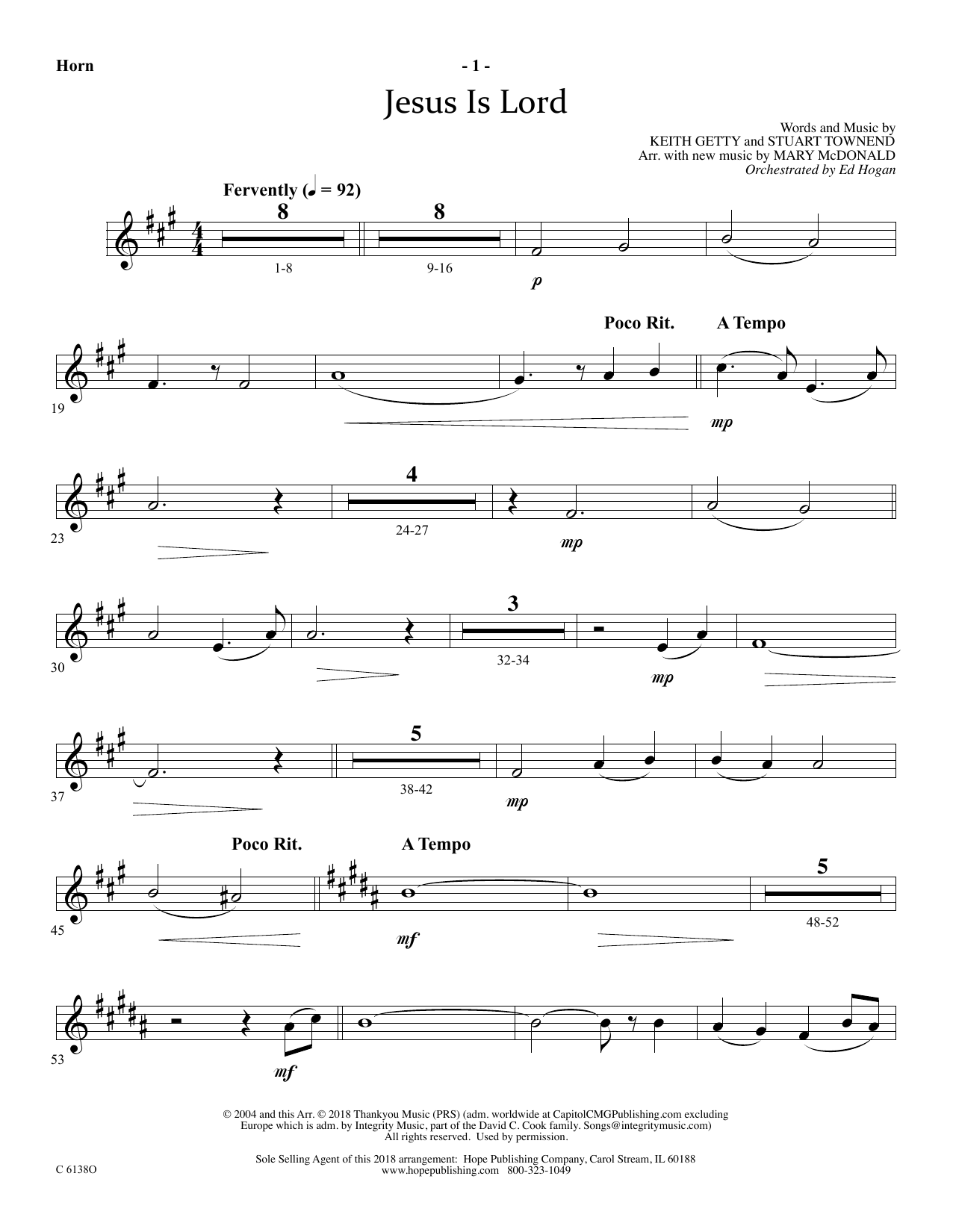 Product picture to: Jesus Is Lord - Flugelhorn Solo