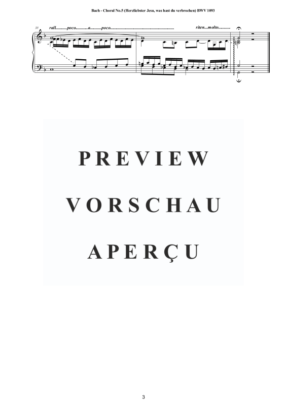 Product gallery: Page 4 of 4 Choral No.5 in G-Moll (Herzliebster Jesu, was hast du verbrochen) BWV 1093, , Solo Piano