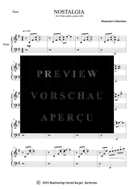 Produktgalerie: Seite 2 von 5 Nostalgia (Einzelstimmen), , Gemischtes Ensemble Klavier