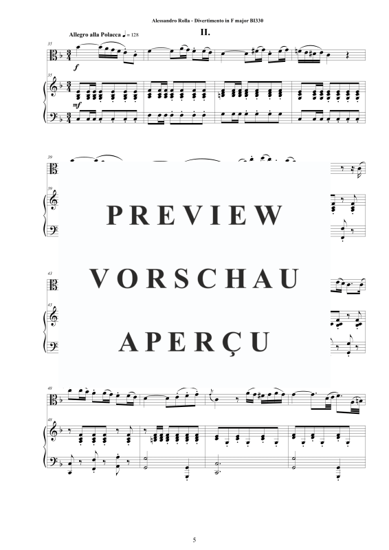 Produktgalerie: Seite 6 von 11 Divertimento in F-Dur BI 330, , Viola und Klavier