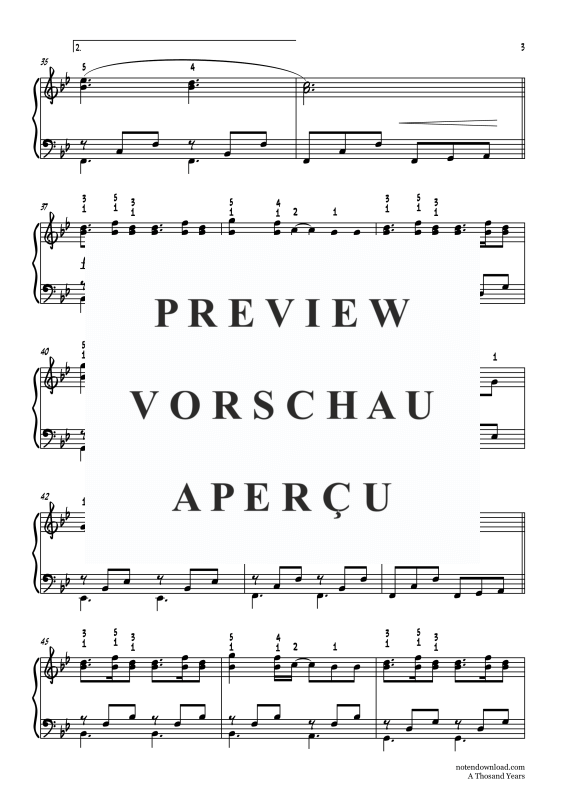 Produktgalerie: Seite 4 von 5 A Thousand Years, Perri, Christina, Klavier einfach