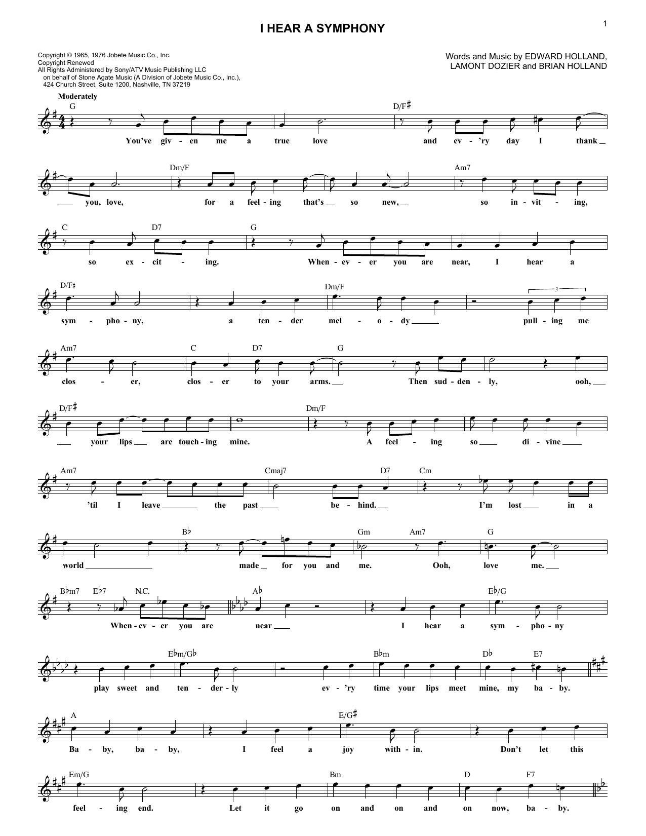 Produktgalerie: Seite 1 von 1 I Hear A Symphony, The Supremes, Melodieinstrument