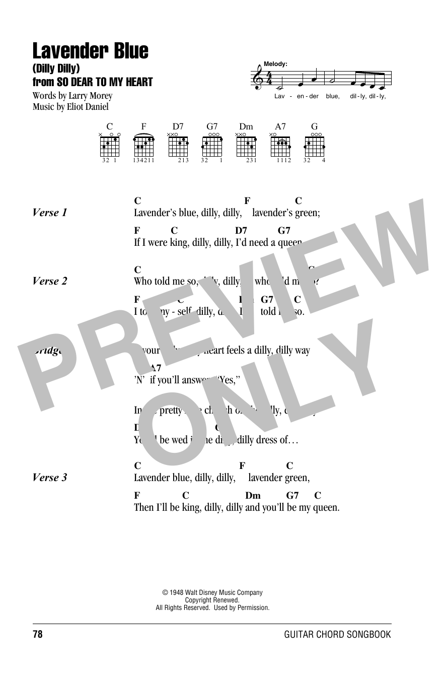 Produktbild zu: Lavender Blue (Dilly Dilly) (from So Dear To My Heart)