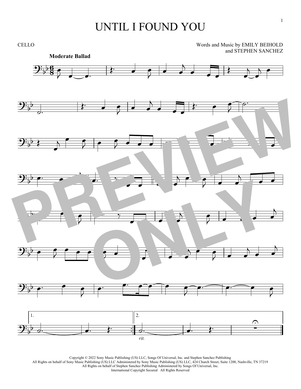 Produktgalerie: Seite 1 von 1 Until I Found You, Stephen Sanchez, Violoncello