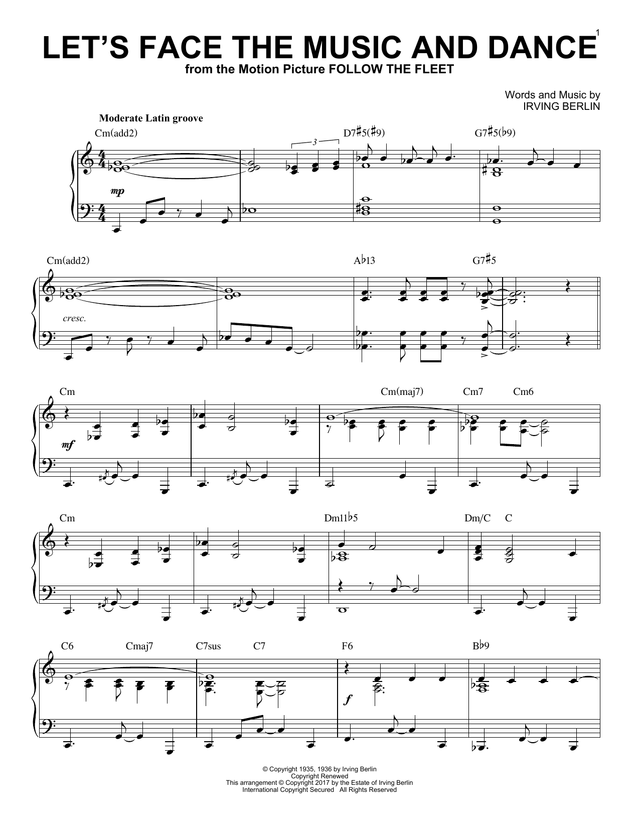 Product gallery: Page 1 of 1 Let's Face The Music And Dance [Jazz version], Irving Berlin
