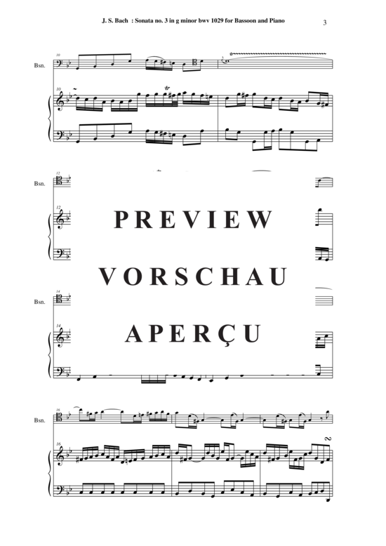 Product gallery: Page 4 of 21 Viola da Gamba Sonata Nr. 3, BWV 1029 , , (bassoon + piano)
