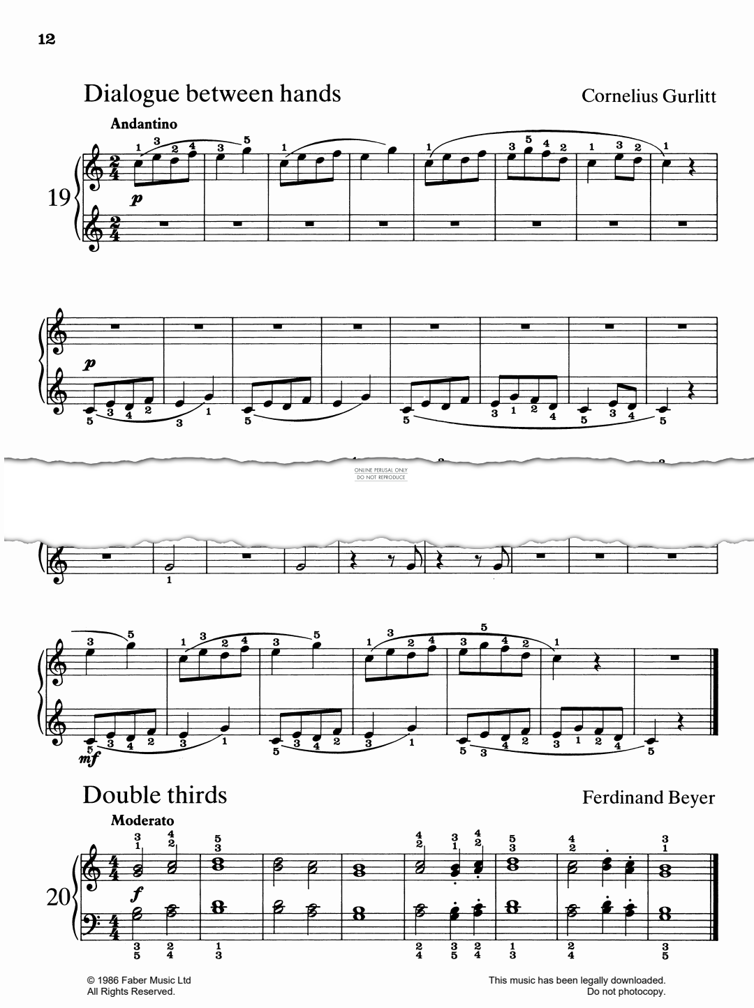 gallery: Double Thirds, Ferdinand Beyer, Klavier