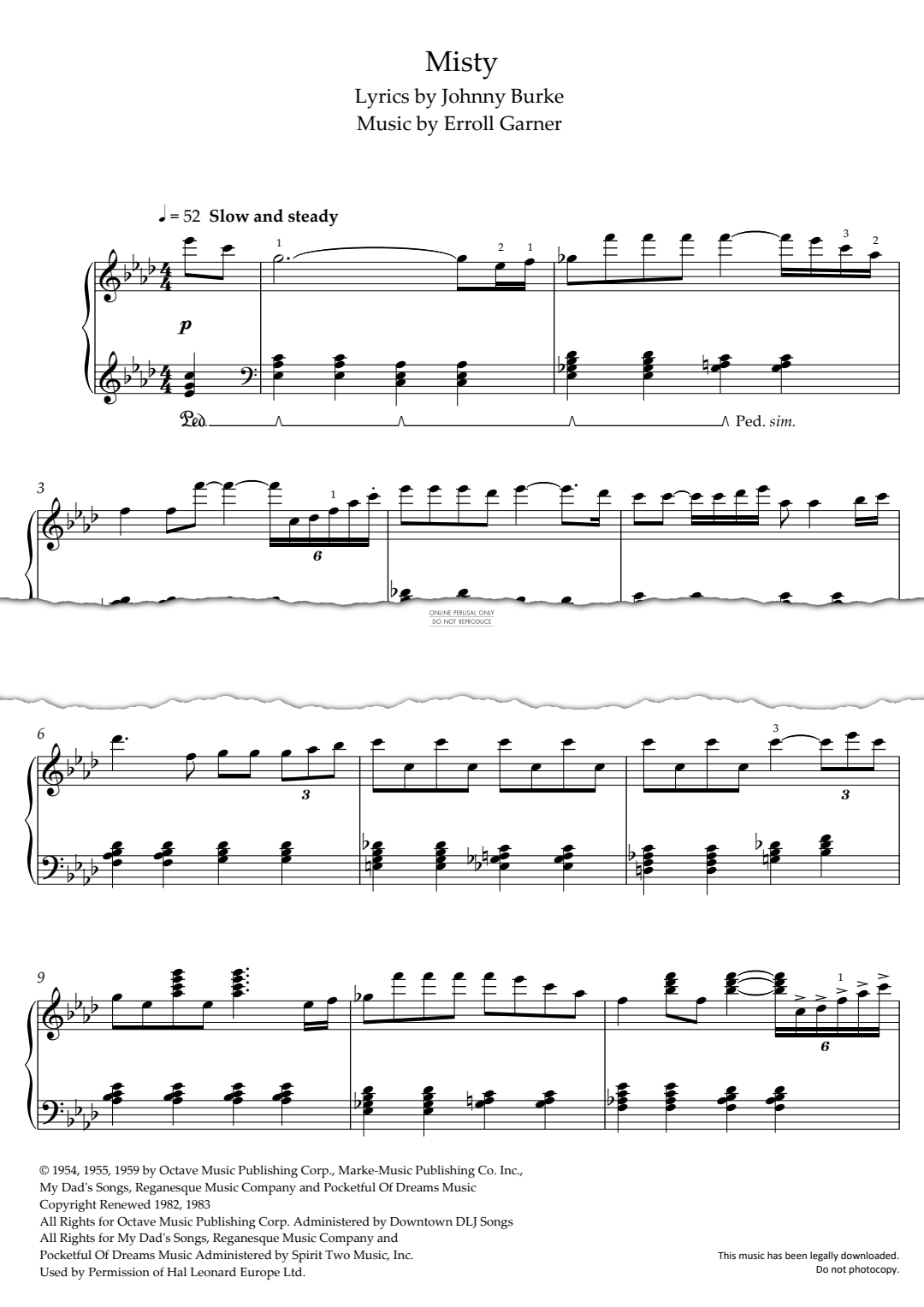 Product gallery: Page 1 of 1 Misty (Vocal Version), Erroll Garner