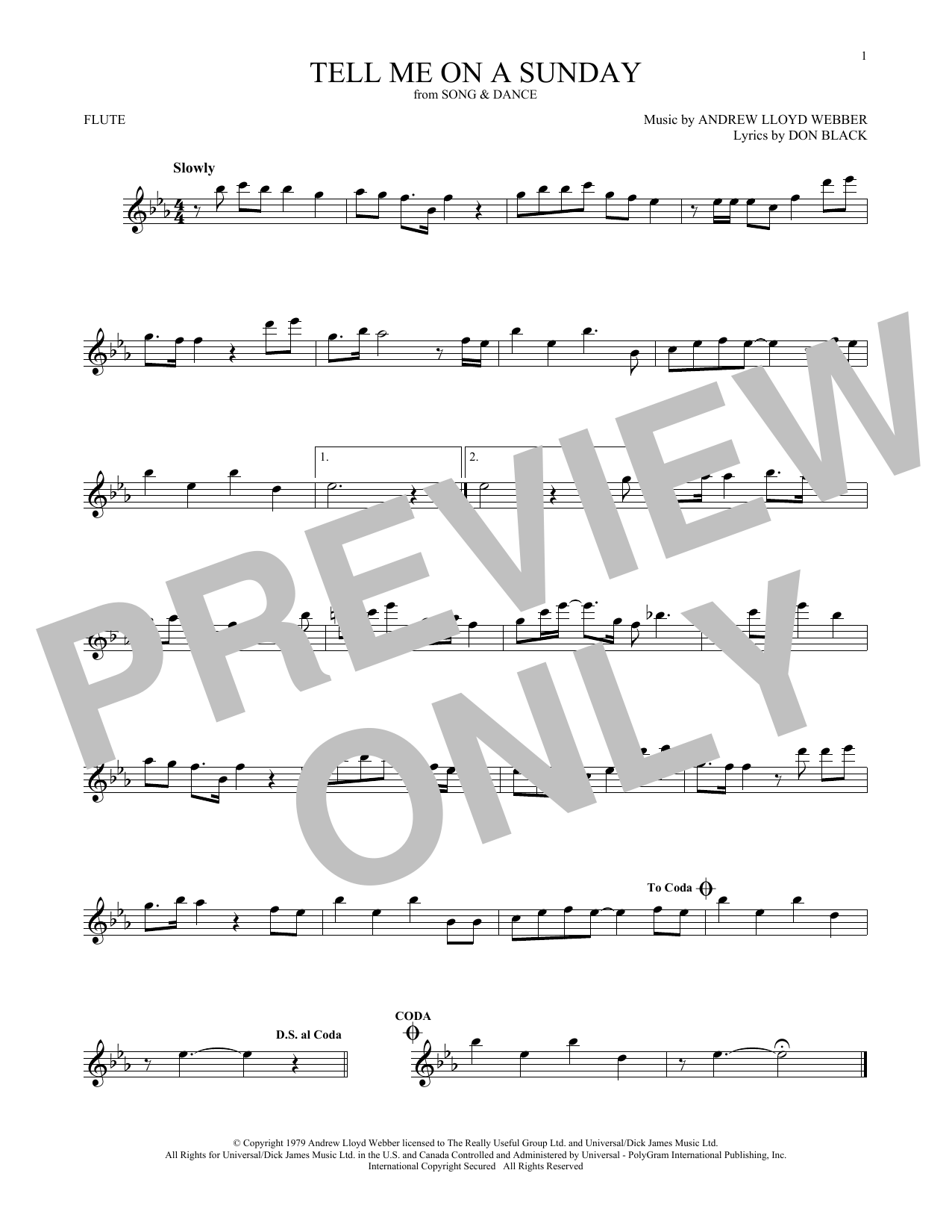 Product gallery: Page 1 of 1 Tell Me On A Sunday, Andrew Lloyd Webber