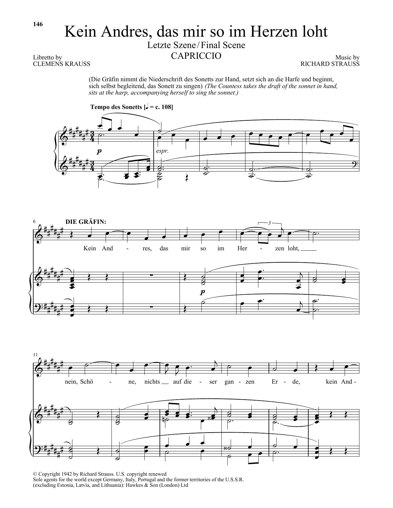 Product gallery: Page 1 of 1 Kein Andres, das mir so im Herzen loht (Final Scene) (from Capriccio), Richard Walters