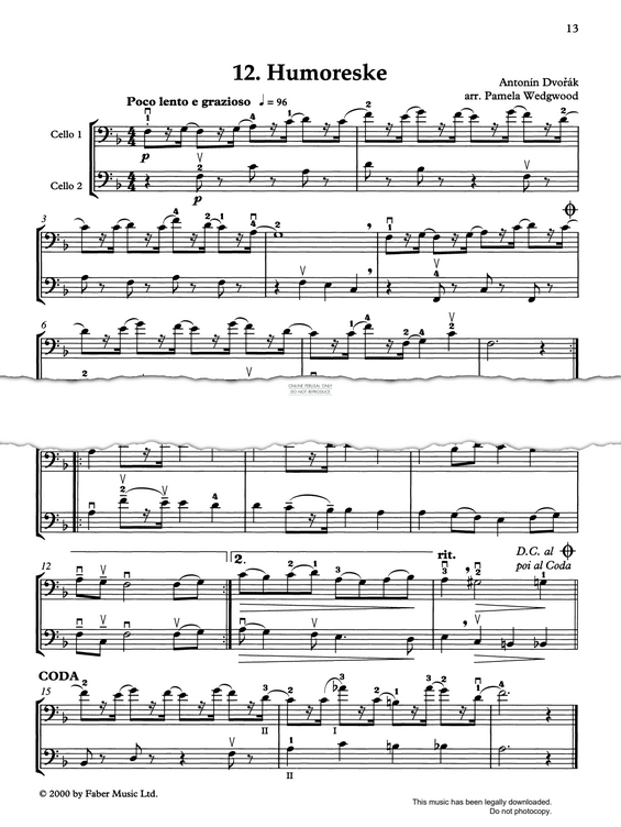 Produktgalerie: Seite 1 von 1 Humoreske, Antonín Dvorák, Violoncello