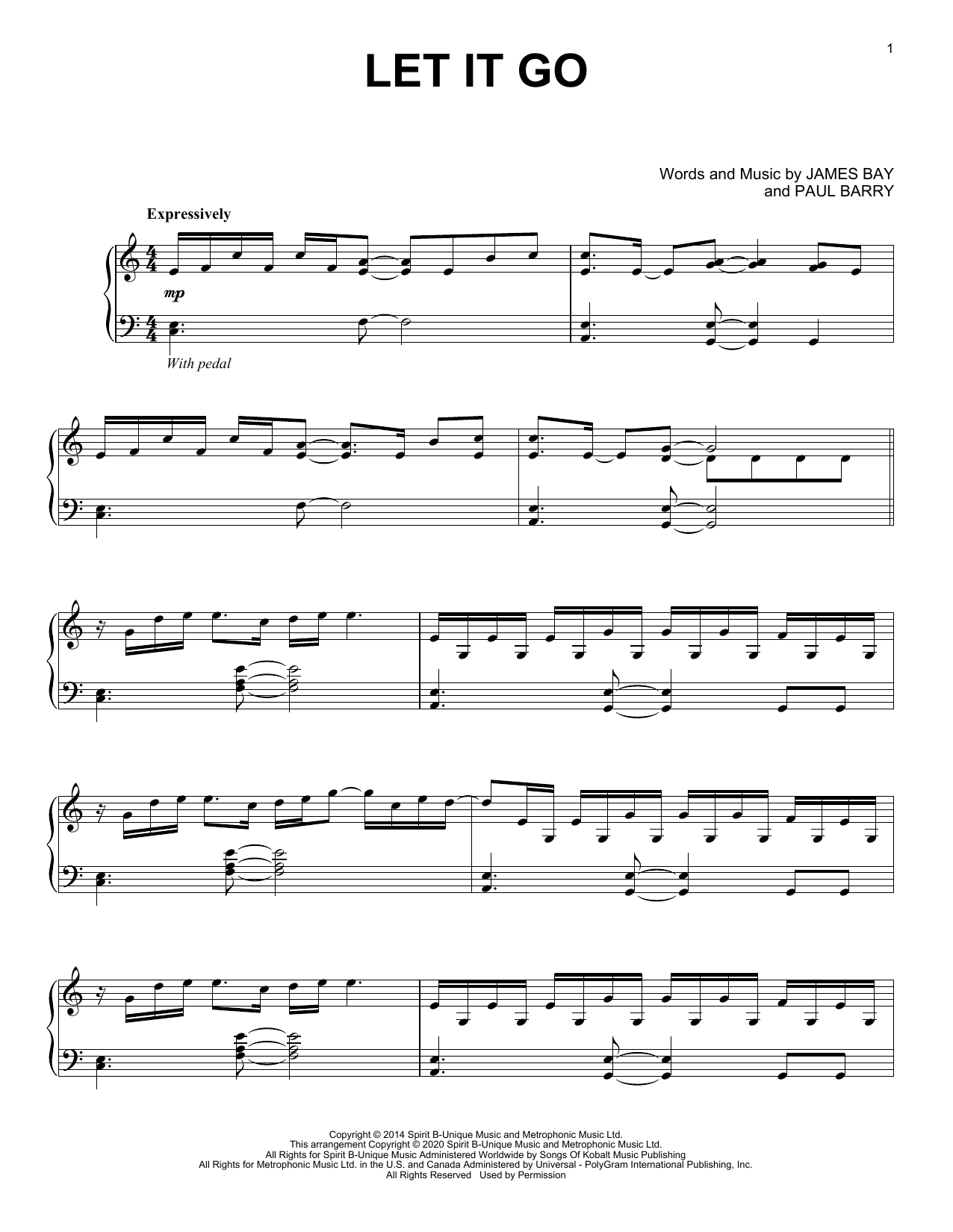 Product gallery: Page 1 of 1 Let It Go, James Bay