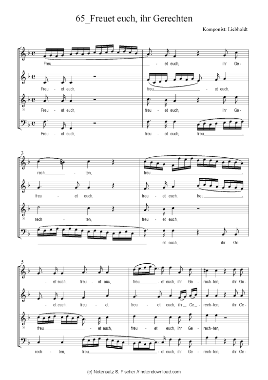 Product picture to: Freuet euch, ihr Gerechten Liebholdt Motette über Ps. 33,1