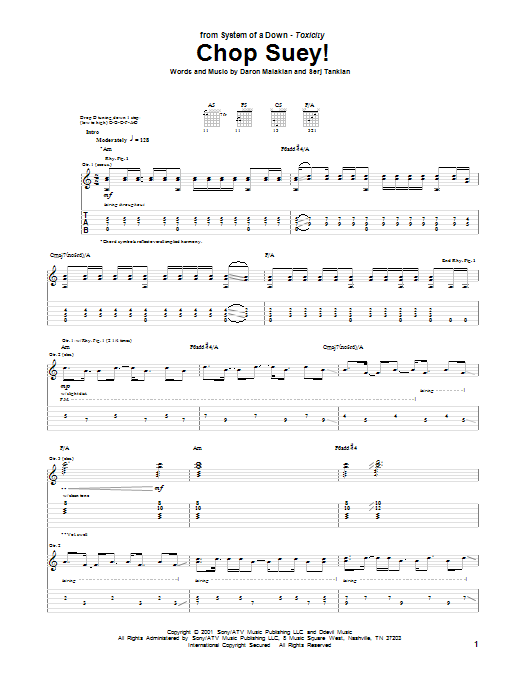 Produktgalerie: Seite 1 von 1 Chop Suey!, System Of A Down, Gitarre