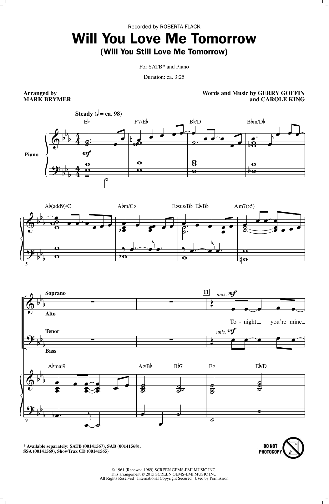 Produktgalerie: Seite 1 von 1 Will You Love Me Tomorrow (Will You Still Love Me Tomorrow), Mark Brymer, Chor