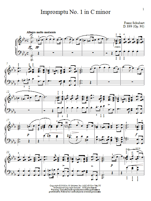 Product gallery: Page 1 of 1 Impromptu No. 1 In C Minor, Franz Schubert