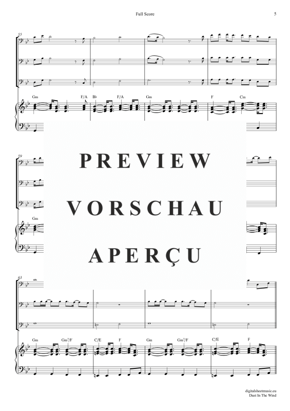 Product gallery: Page 6 of 11 Dust In The Wind, Kansas, (Trombone Trio + Piano)