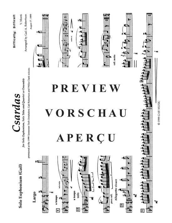 Produktgalerie: Seite 16 von 21 Csardas , , (Tuba Quatett + Euphonium Solo + Tuba Solo)