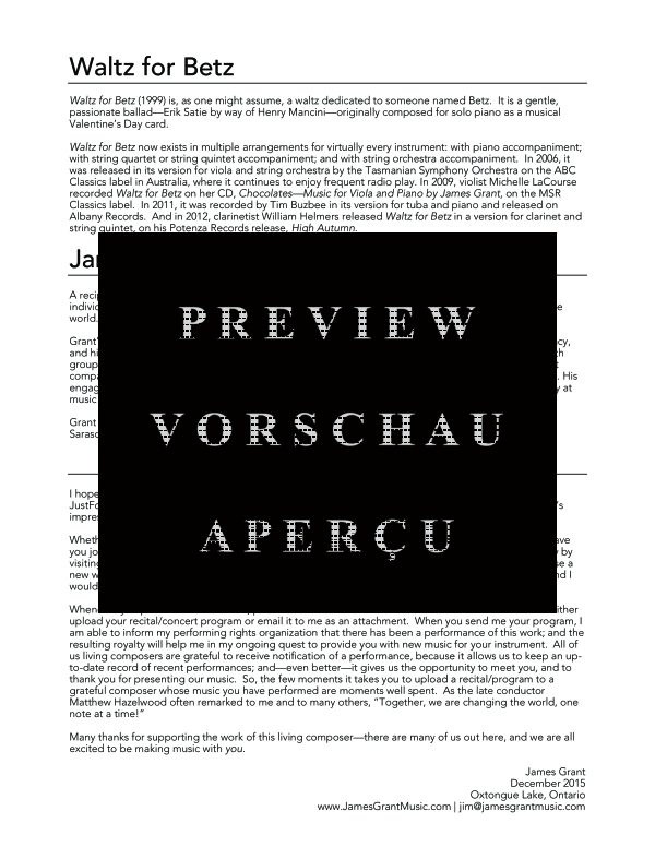 Produktgalerie: Seite 4 von 11 Waltz for Betz, , (Horn in F und Klavier)