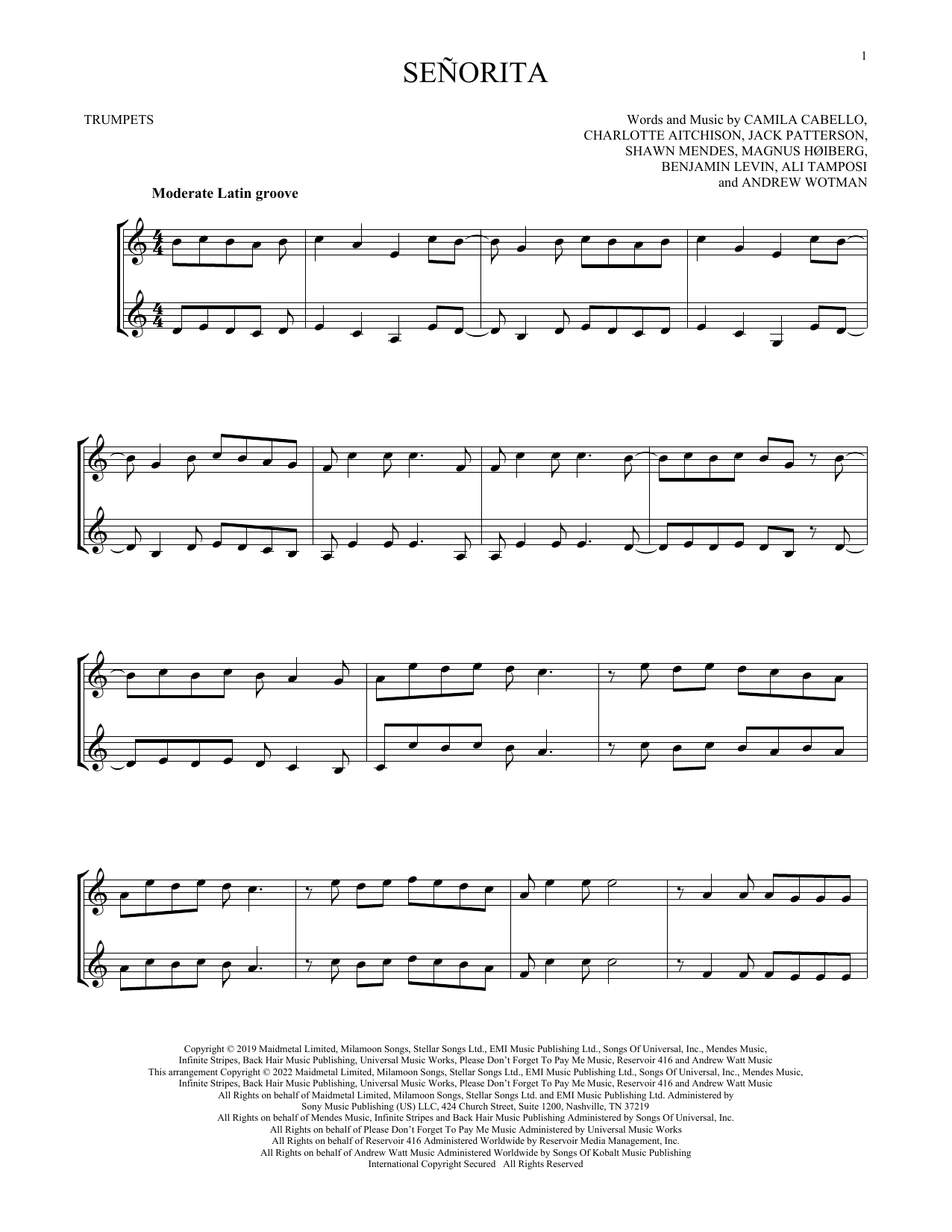 Produktgalerie: Seite 1 von 1 Señorita, Shawn Mendes & Camila Cabello, Trompete
