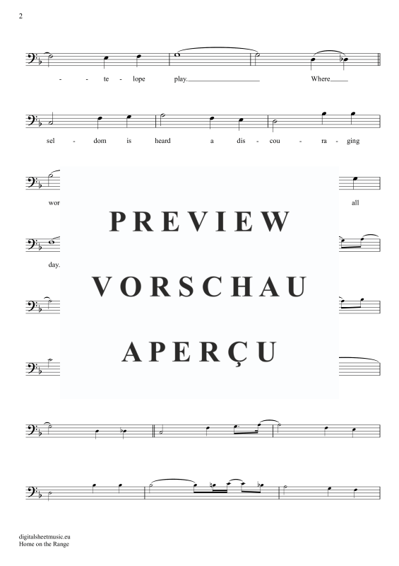 Product gallery: Page 3 of 4 Home On The Range, Folk Song, American, (Posaune / Bariton)