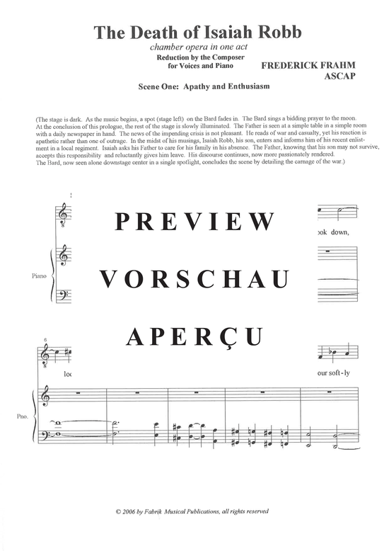 Product gallery: Page 12 of 21 The Death of Isiah Robb , , (mezzo soprano, baritone + male choir TBB + piano)