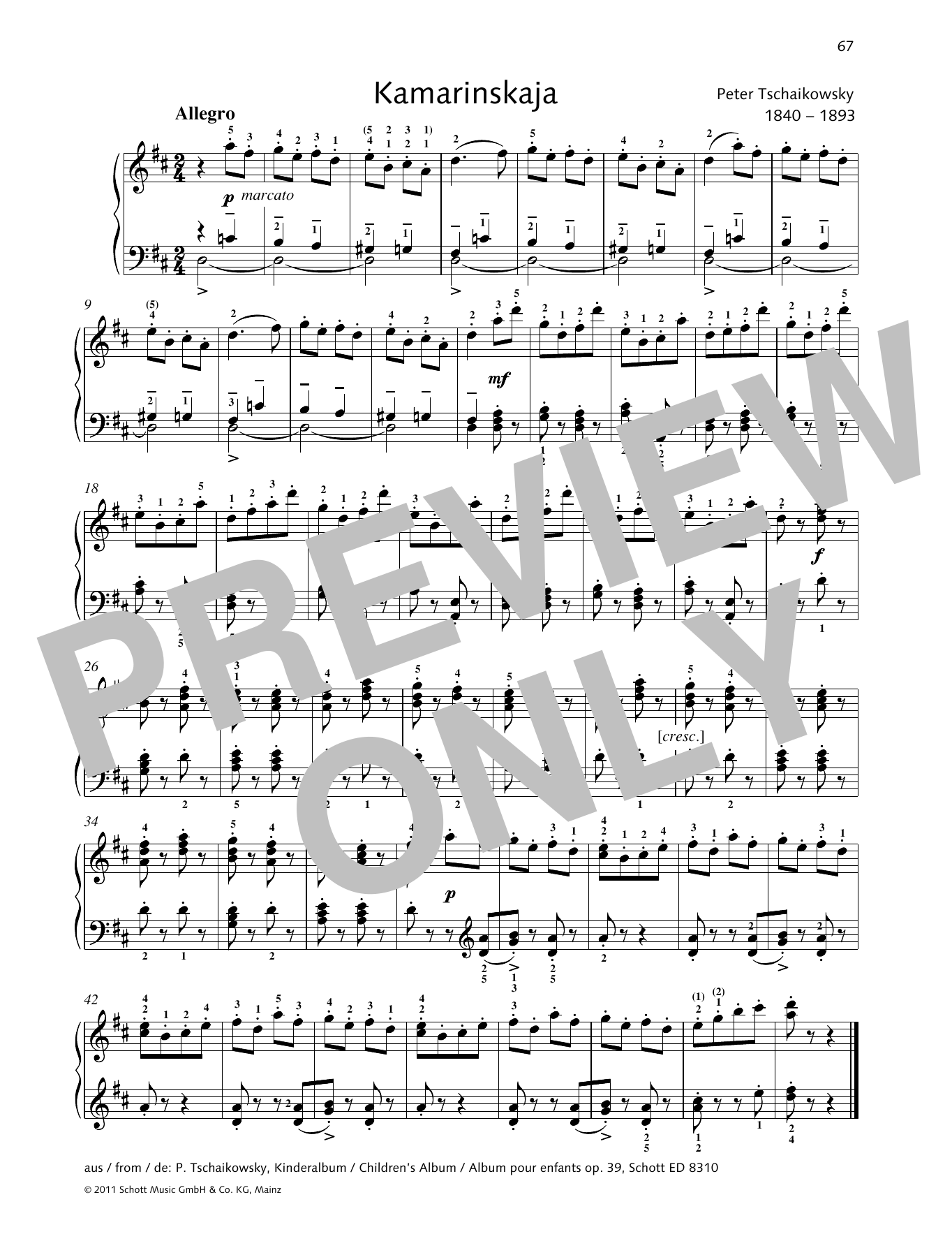 Product gallery: Page 1 of 1 Kamarinskaja, Pyotr Il'yich Tchaikovsky
