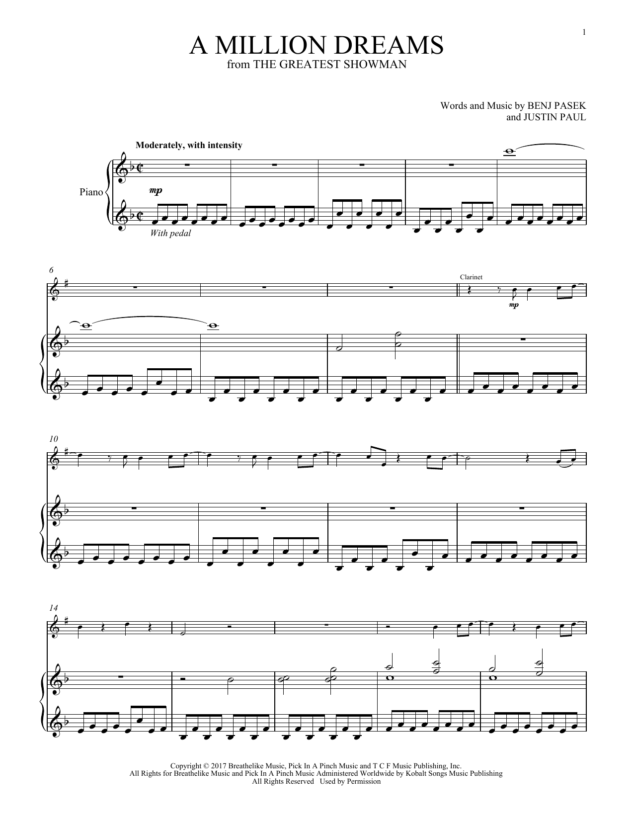 Produktbild zu: A Million Dreams (from The Greatest Showman)