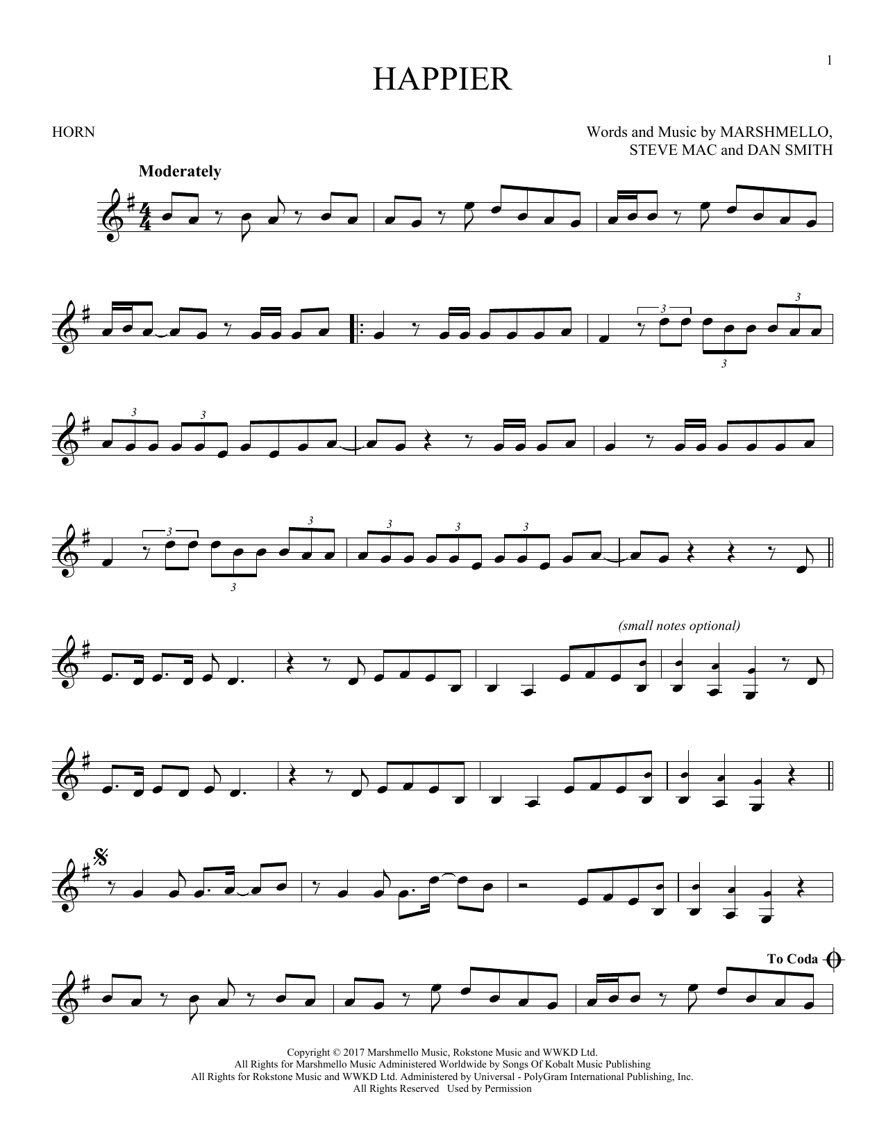 Produktgalerie: Seite 1 von 1 Happier, Marshmello & Bastille, Horn