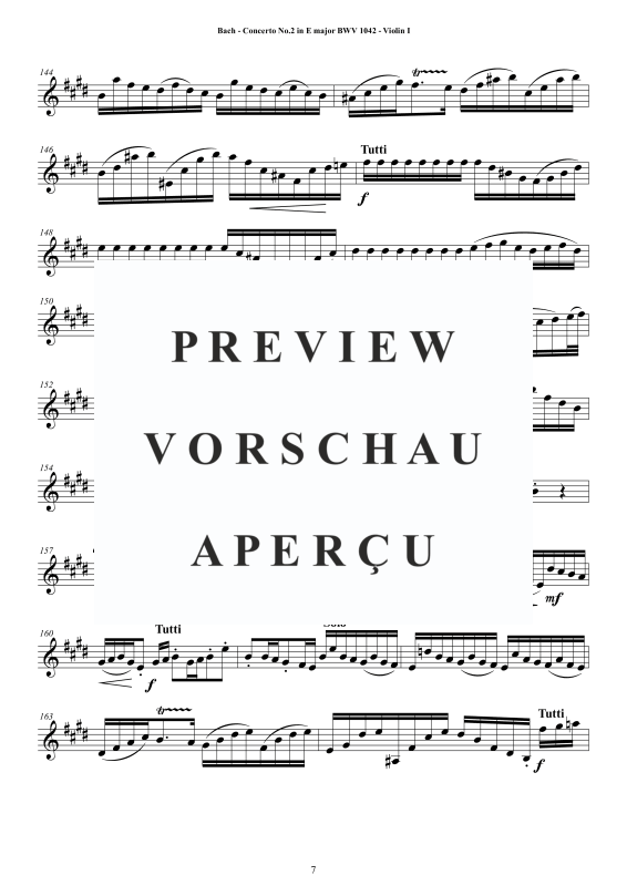 Product gallery: Page 8 of 11 Concerto No.2 in E-Dur BWV 1042, , String Quartet - Individual Parts