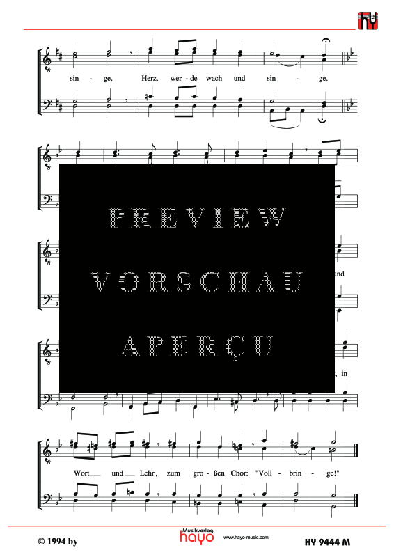 Product gallery: Page 4 of 4 Herz, werde wach und singe, , (male choir)