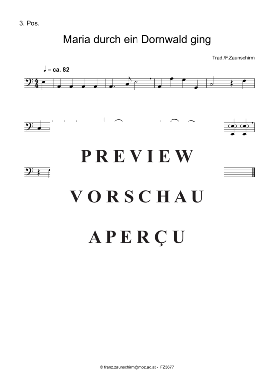 gallery: Maria durch ein Dornwald ging , , (Trio 3x Posaune)